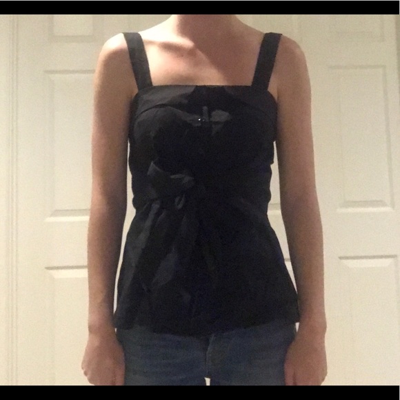 Black bow poplin top - Picture 6 of 7